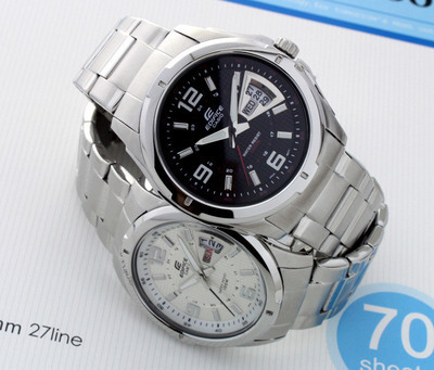 卡西歐男士簡約商務鋼帶防水男表EF-129D 經典設計與實用功能的完美融合